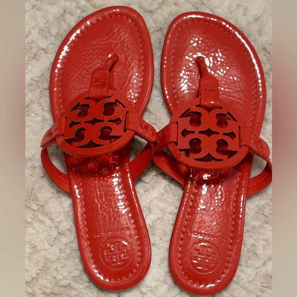 Tory Burch Vibrant Red Thong Sandals